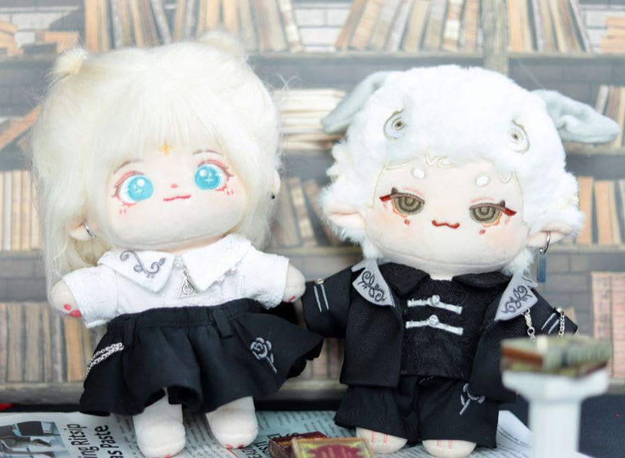 Amazon.co.jp: 20cm ぬいぐるみ 服 チャイナ服 黒 スーツ 4点セット